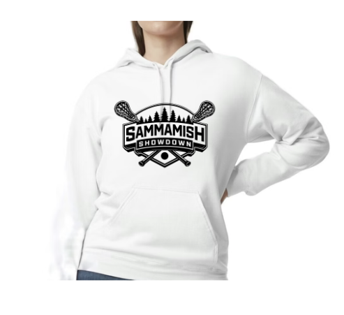 White Hoodie with Sammamish Showdown Logo- Adult Sizes