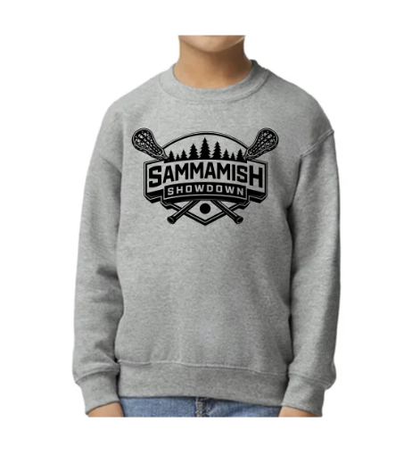 Grey Crew Neck Sweatshirt Showdown Logo- Youth Sizes